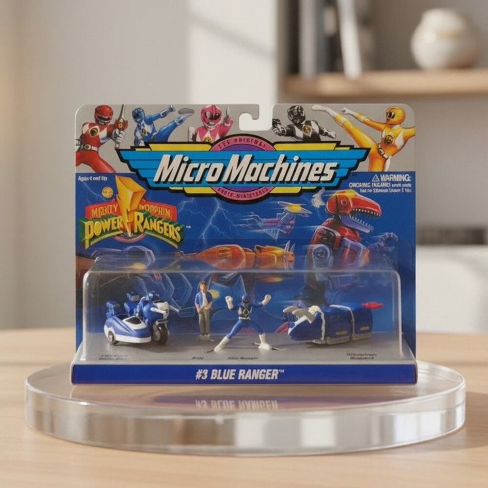 1994 Galoob Micro Machines MMPR #3 Blue Ranger Set Sealed Power Rangers